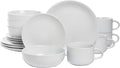 10 Strawberry Street Wazee Matte Coupe Dinnerware Pack of 16 White