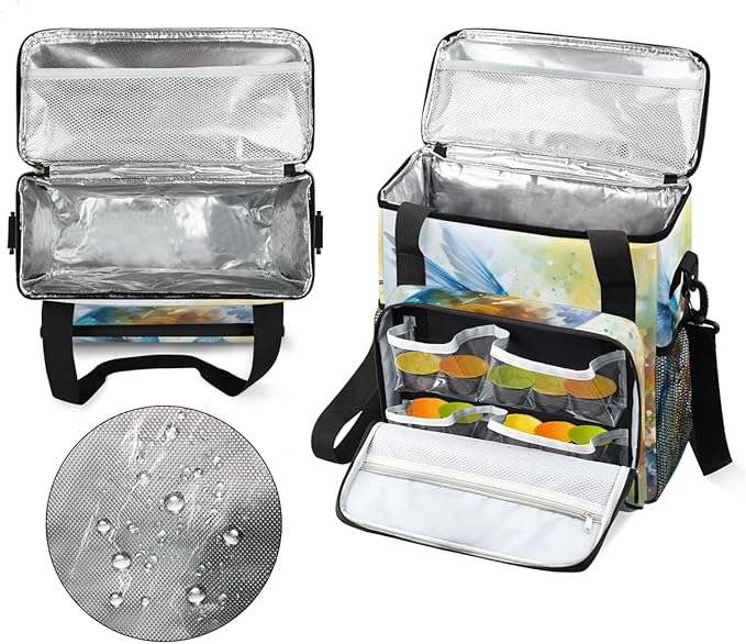 Abstract Bird Coffee Maker Carrying Bag Romantic Bird Travel Storage Bag Compatible with K-Mini or K-Mini Plus Single Serve Coffee Brewer Carrying Case with Multiple Pockets &amp Shoulder Strap