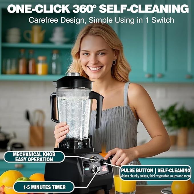 Smoothie Blender 1800W Powerful Blenders for Kitchen 68 Oz Large Capacity and BPA-Free Containers with To-Go Cup Countertop Blender for Smoothies Ice Crushing &amp Frozen Drinks