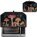 Doojoayie Black Toaster Cover 8 Slice Universal Fit Small Appliance Covers with Top Handle Design Mushroom Print Kitchen Decoration Gift for Mother Wife or Anyone Who Loves to Cook