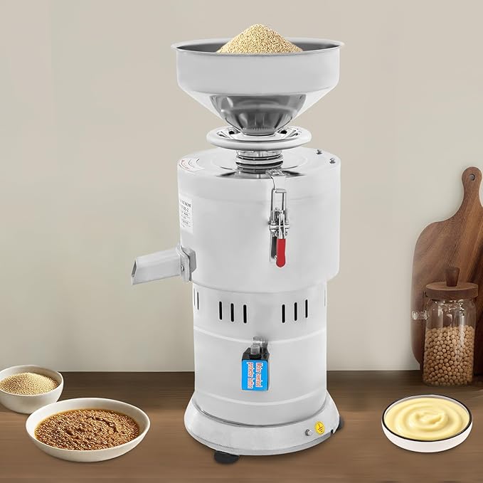 Commercial Soybean Milk Maker 1100W 2850RPM Soy Milk Making Machine with Cover Commercial Herb Soya Bean Grinder with Locker for Home Hotel Restaurant Breakfast Shop