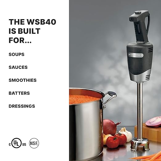 Waring (WSB40) 10 Medium-Duty Quik Stik Plus Immersion BlenderBlack/Silver