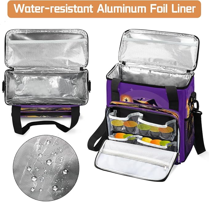 Halloween Witch Pumpkin Coffee Maker Carring Bag Travel Carrying Storage Tote Bag Compatible with Keurig K-Mini or K-Mini Plus Portable Single Serve Coffee Brewer Case with Pockets for K-cup Pods