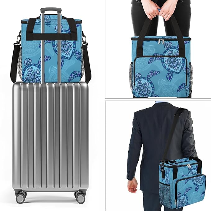Turtle Pattern Art Coffee Maker Carrying Bag for Keurig K-Mini or K-Mini Plus Storage Portable Coffee Maker Travel Bag
