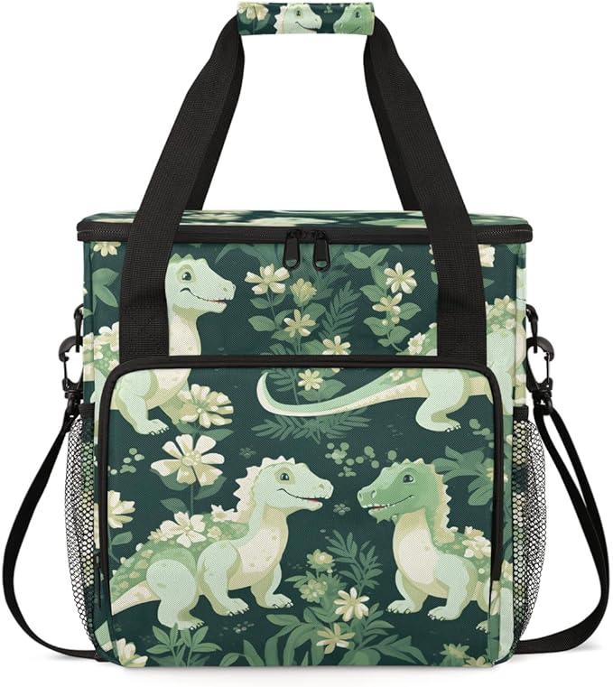 Cute Dinosaur Coffee Maker Carrying Bag Cartoon Dinosaur Travel Storage Bag Compatible with K-Mini or K-Mini Plus Single Serve Coffee Brewer Carrying Case with Multiple Pockets &amp Shoulder Strap
