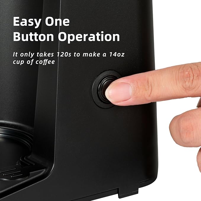 Single Serve K Cup Coffee Maker 2 in 1Machine6 to 14 0z Brew SizesAuto Shut Off&amp Reusable FilterUse Coffee Capsule&ampGroundCoffee&ampLoose Leaf TeaIced CoffeeBlack