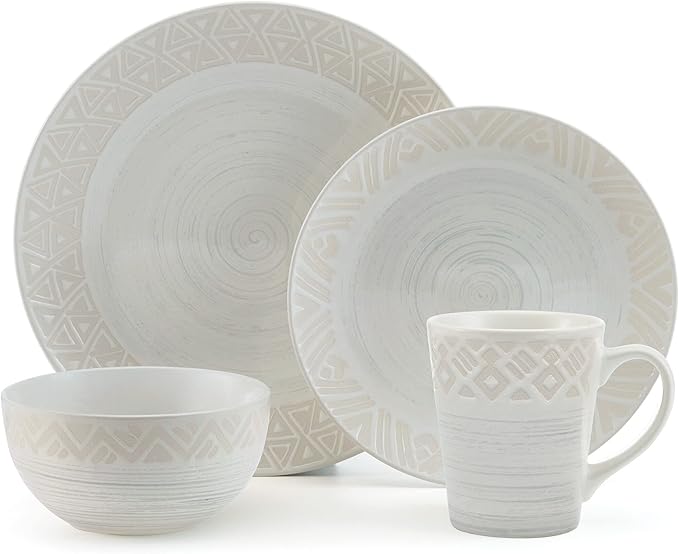 Pfaltzgraff Vera 16 Piece Dinnerware Set Service for 4 Cream