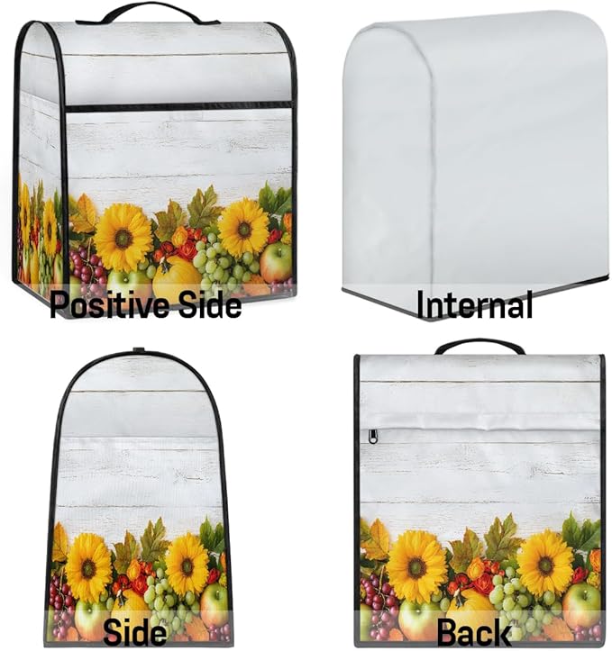 cfpolar Kitchen Aid Mixer Cover Compatible with 6-8 Quarts Pumpkin Sunflower Food Stand Mixer Cover Kitchen Aid Mixers Accessories Appliance Organizer Bag Dust Covers with Zipper Pocket
