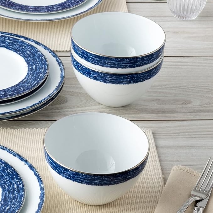 Noritake Blue Rill 12-Piece Dinnerware Set Service for 4