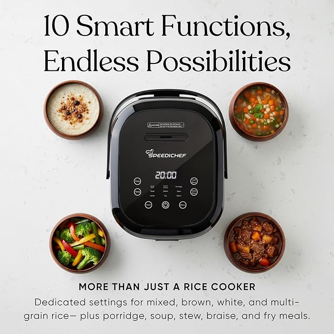 10-Cup Rice Cooker with Steamer Basket | Smart Rice Maker with Easy-to-Clean Nonstick Inner Pot | Delay Timer &amp Keep Warm Settings | Non-Toxic &amp BPA-Free | Ideal for Family Meals Black