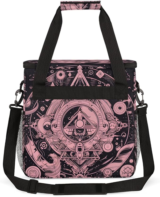 Magic Circle Coffee Maker Carrying Bag Sacred Geometry Travel Storage Bag Compatible with K-Mini or K-Mini Plus Single Serve Coffee Brewer Carrying Case with Multiple Pockets &amp Shoulder Strap