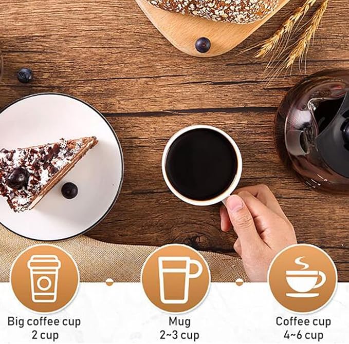 Drip Coffee Maker Kitchen Removable And Washable Household Coffee Machine Tea Coffee Pot Milk Coffee Maker Free Two Ceramic Cups