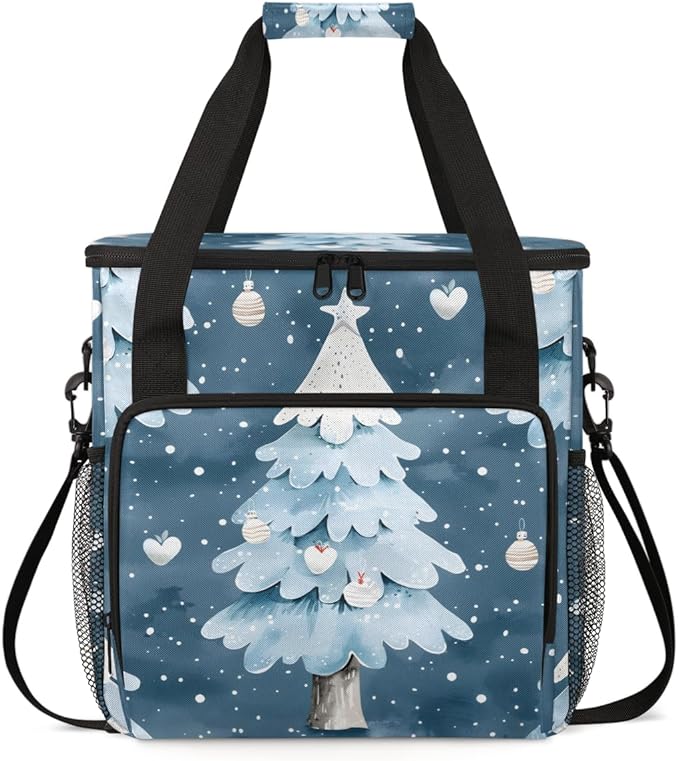 Magical Tree Christmas Coffee Maker Carrying Bag Travel Storage Bag Compatible with K-Mini or K-Mini Plus Single Serve Coffee Brewer Carrying Case with Multiple Pockets &amp Shoulder Strap