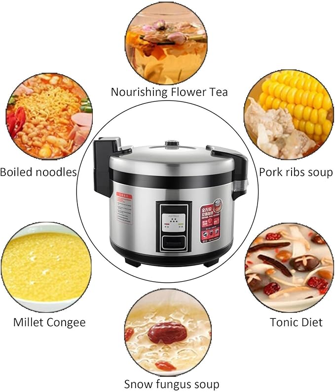 Large Commercial Rice Cookerwith Nonstick Inner PotFast Cooking and 24-Hour Keep Warmfor RestaurantsHotels and Catering(13L)