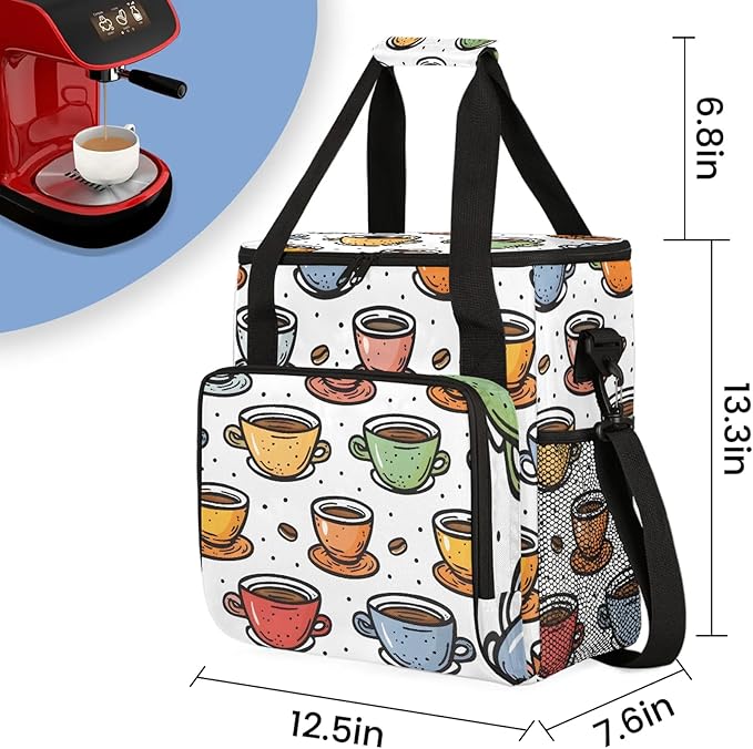 Travel Coffee Maker Carrying Bag Compatible with Keurig K-Mini or K-Mini Plus Single Serve Coffee Maker Portable Storage Bag with Shoulder Strap(Bag Only)