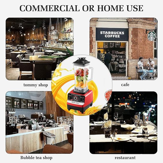 Multifunctional Ice Crusher Smoothie Blender High Power Blender 2L Large Capacity Commercial Blender Milkshake Maker