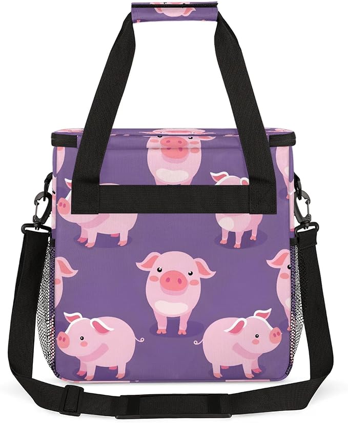 Pig Travel Coffee Maker Carrying Bag Large Organizer Storage Tote Bag Insulated Reusable Cooler Grocery Bags