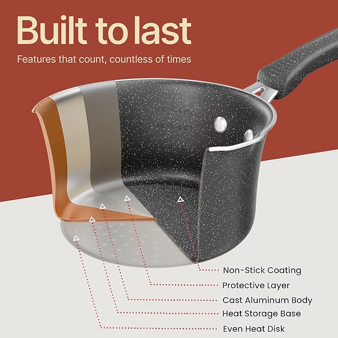 Pots and Pans Set 23-Piece Non Stick Cookware &amp Bakeware Sets with Plaid Pattern Stackable Design Dishwasher Safe Stain-resistant Oven &amp All-Stove Safe Tempered Glass Lid Dark Gray