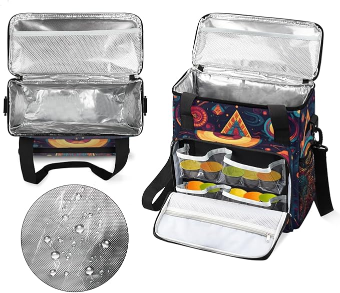Sacred Eye Coffee Maker Carrying Bag Ethnic Aztec Travel Storage Bag Compatible with K-Mini or K-Mini Plus Single Serve Coffee Brewer Carrying Case with Multiple Pockets &amp Shoulder Strap