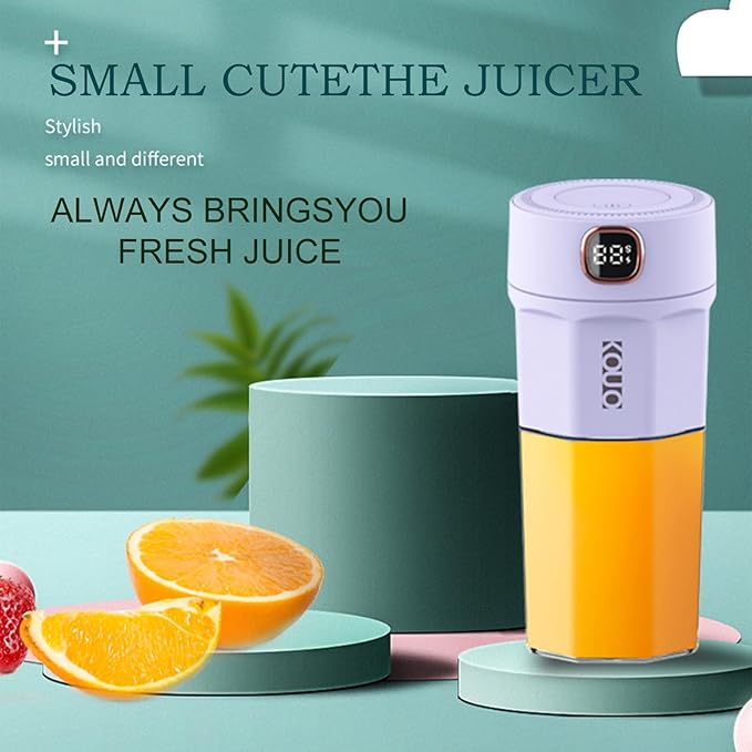 Portable Coffee Grinder and Blender Smoothies with 12Oz BPA Free Personal Travel Cup Durable Stainless Steel Mix Blender with Metal Coffee Filter USB Rechargeable(Purple)