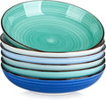 vancasso Bonita Pasta Bowls Set of 6 50oz Large Salad Bowls for Kitchen Stoneware Serving Bowls Dishwasher &amp Microwave Safe Blue Bowl Set