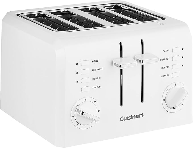 Cuisinart 4-Slice Compact Plastic Toaster White CPT-142P1