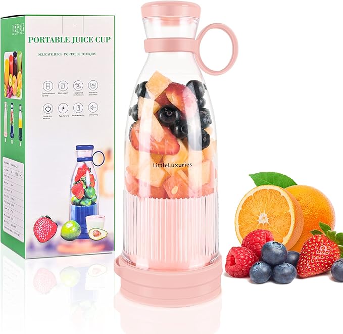 Portable Manual Food Blender Pink