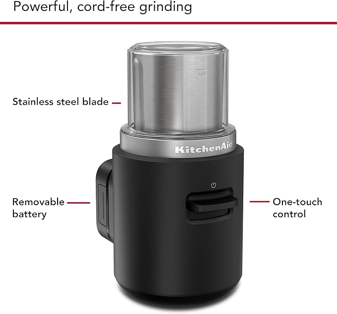 KitchenAid Go™ Cordless Blade Grinder - battery included KBGR111 Black Matte