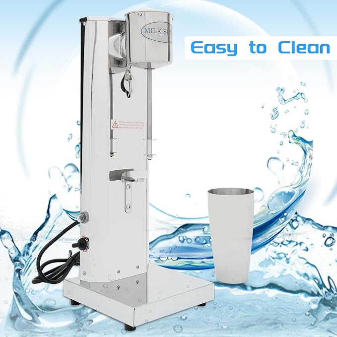 650ML Milkshake Machine Electric Milk Shakers 180W Commercial Milkshake Machine 18000rpm Milkshake Maker Machine Single Head Drink Mixer Stainless Steel Milk Shaker Maker Mixer Smoothie Milk
