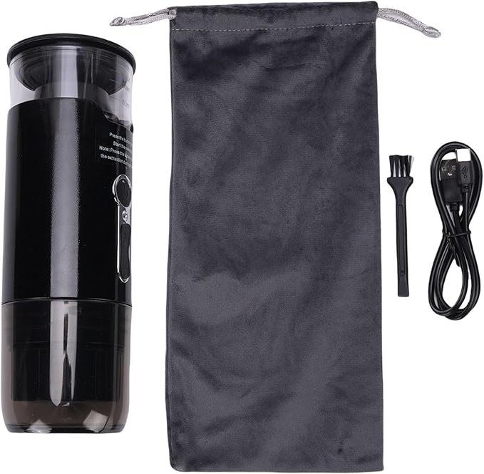 JTLB Battery Operated Coffee Machine Cordless Heating Travel Coffee Machine for Camping Cars Automatic Coffee Machine with Ground Coffee Capsule for Hiking Anytime
