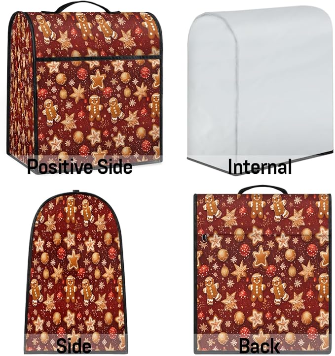 cfpolar Kitchen Aid Mixer Cover Compatible with 6-8 Quarts Christmas Ball Gingerbread Man Stand Mixer Cover Kitchen Aid Mixers Accessories Appliance Organizer Bag Dust Covers with Zipper Pocket