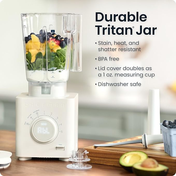 Professional Ice-Crushing Countertop Blender with Auto Blend Technology 1400 Watt High-Performance Motor 64 Oz Glass Pitcher 10 Variable Speed Settings Pulse Function Stainless Steel Blades for S