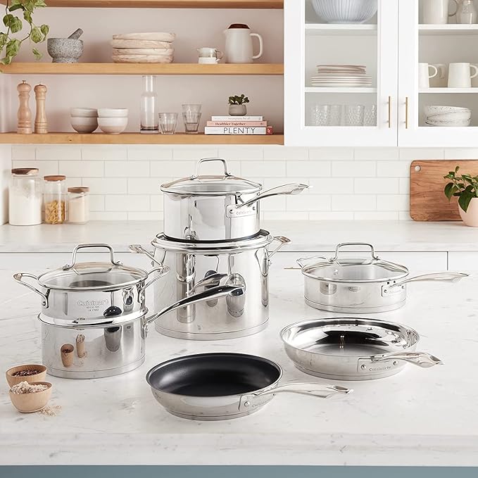 Cuisinart 11-Piece Cookware Set Professional Stainless Steel 89-11Silver