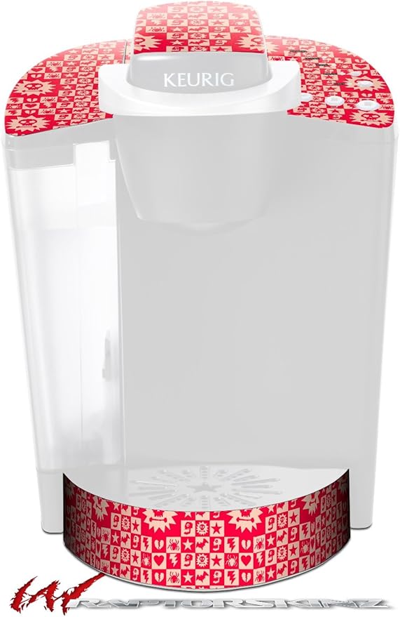 Decal Style Vinyl Skin compatible with Keurig K40 Elite Coffee Makers Gothic Punk Pattern Red (COFFEE MAKER NOT INCLUDED)