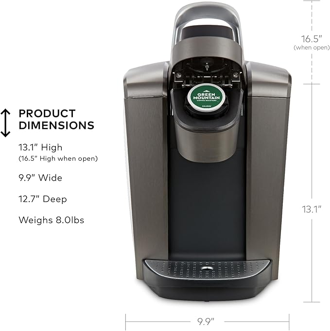 Keurig K-Elite Single Serve K-Cup Pod Coffee Maker with Strength and Temperature Control Iced Coffee Capability 8 to 12oz Brew Size Programmable Brushed Slate