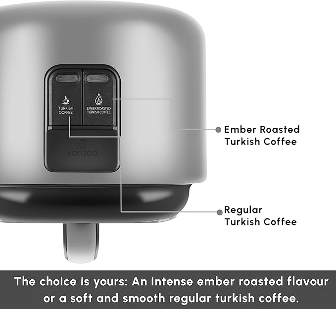KARACA Hatır Turkish Coffee Maker 5 Cups Electric Turkish Coffee Machine with Ember Mode Automatic Temperature Control Overflow Protection Audible &amp Visual Alerts Galaxy Grey