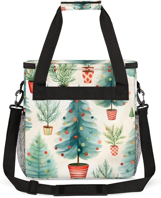 Christmas Tree Coffee Maker Carrying Bag Graffiti Tree Travel Storage Bag Compatible with K-Mini or K-Mini Plus Single Serve Coffee Brewer Carrying Case with Multiple Pockets &amp Shoulder Strap