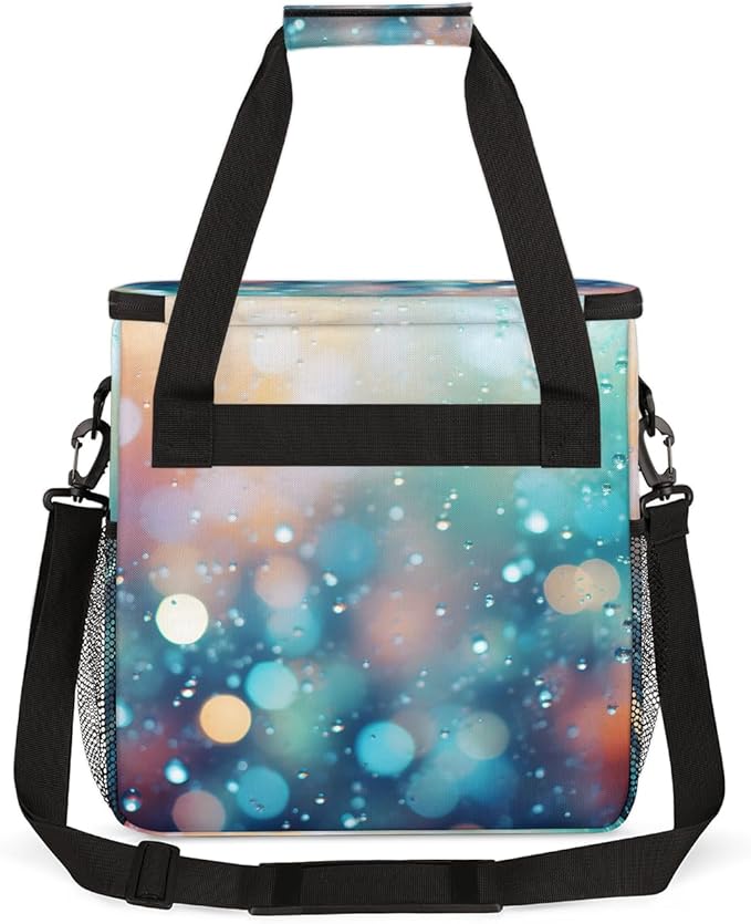 Glitter Coffee Maker Carrying Bag Green Neon Portable Travel Storage Tote Bag Compatible with K-Mini or K-Mini Plus Single Serve Coffee Brewer Carrying Case with Multiple Pockets &amp Shoulder Stra