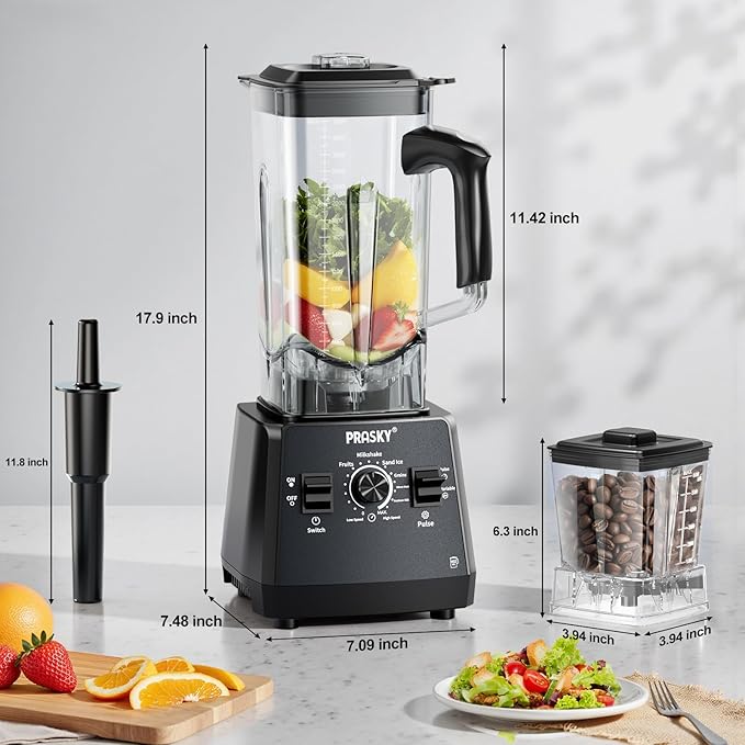 2400W High Speed Countertop Blender 101oz Large Capacity BPA-Free 25000 RPM Blenders for Smoothies Ice Crushing Soups Nut Butters &amp Baby Food (Gray 3L)