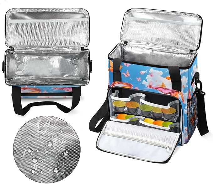 Abstract Butterfly Coffee Maker Carrying Bag Colorful Butterfly Travel Storage Bag Compatible with K-Mini or K-Mini Plus Single Serve Coffee Brewer Carrying Case with Pockets &amp Shoulder Strap