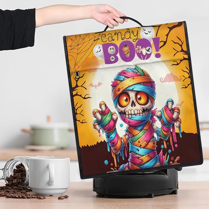 cfpolar Kitchen Aid Mixer Cover Compatible with 6-8 Quarts Halloween Skeleton Mummy Stand Mixer Cover Kitchen Aid Mixers Accessories Appliance Organizer Bag Dust Covers with Zipper Pocket