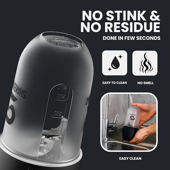 SHAKESPHERE Portable Blender for Shakes and Smoothies – 19oz Electric Personal Blender with Clear Tritan Cup USB-C Rechargeable Compact and Powerful for Travel Gym and Workout – Black