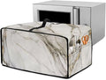 Toaster Oven Dustproof Cover Waterproof Bread Machine Protector with Handle Top Universal Fit Decorative Small Appliance Cover Gift White Marble - M