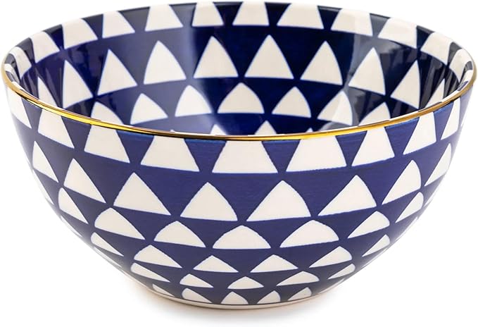12-Piece Ceramic Dinnerware Set for 4 Plates and Bowls Microwave and Dishwasher Safe (Blue and White)