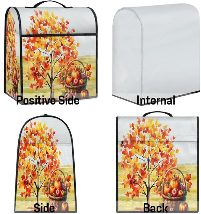 cfpolar Kitchen Aid Mixer Cover Compatible with 6-8 Quarts Autumn Apples Maple Leaves Stand Mixer Cover Kitchen Aid Mixers Accessories Appliance Organizer Bag Dust Covers with Zipper Pocket