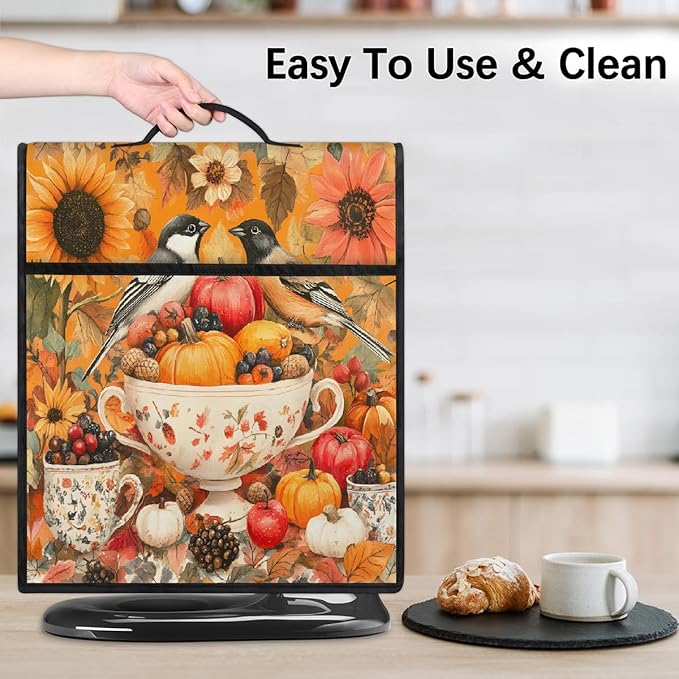 cfpolar Kitchen Aid Mixer Cover Compatible with 6-8 Quarts Sunflower Bird Food Pumpkin Stand Mixer Cover Kitchen Aid Mixers Accessories Appliance Organizer Bag Dust Covers with Zipper Pocket