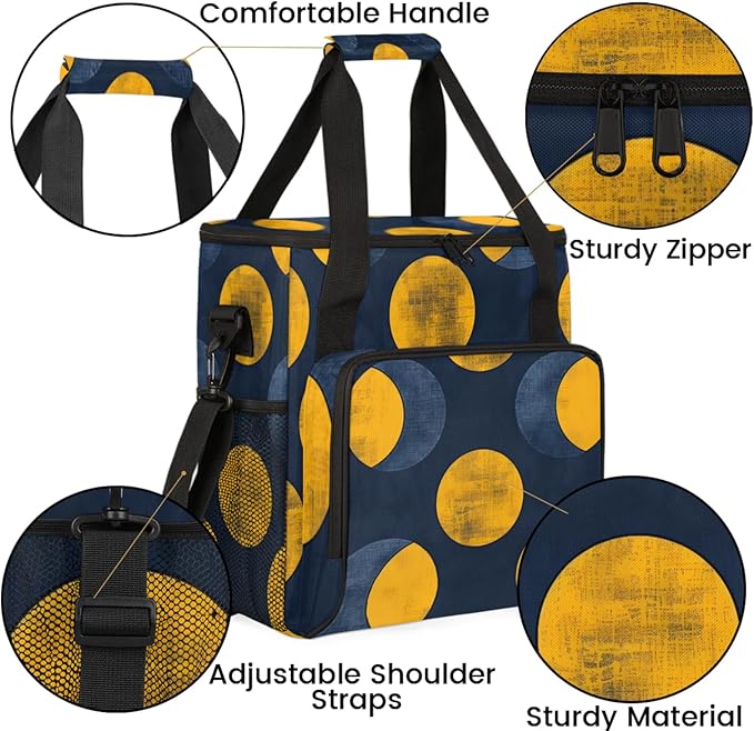 Magical Circle Coffee Maker Travel Bag for Keurig K-Mini/K-Mini Plus Insulated Waterproof Tote with Pockets for K-Cup Portable Single-Serve Brewer Case