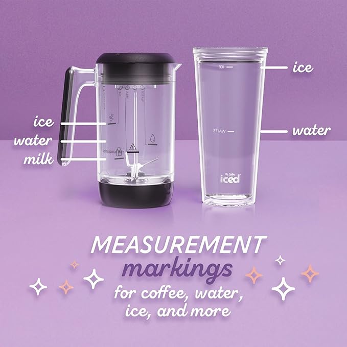 Mr. Coffee 3-in-1 Single-Serve Iced and Hot Coffee/Tea Maker with Blender with Reusable Filter Scoop Recipe Book 2 Tumblers Lids and Straws Black