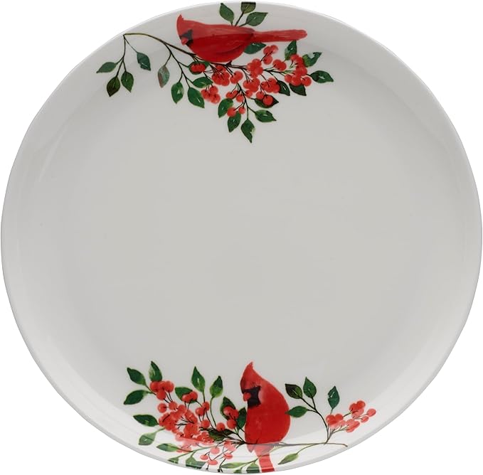 Mikasa Cardinal Leaves Holiday Bone China Lightweight Chip Resistant Dinnerware Set Service for 4