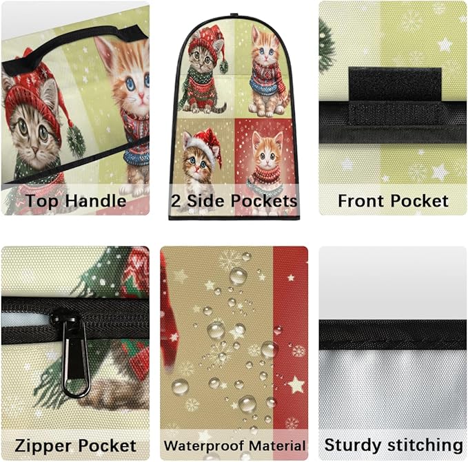 cfpolar Kitchen Aid Mixer Cover Compatible with 6-8 Quarts Christmas Cute Cat Stand Mixer Cover Kitchen Aid Mixers Accessories Appliance Organizer Bag Dust Covers with Zipper Pocket